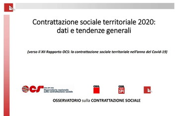 Verso il XII Rapporto OCS: la contrattazione sociale territoriale nell'anno del Covid-19