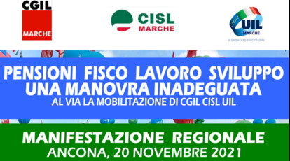 Manovra: prosegue mobilitazione CGIL, CISL, UIL, Landini sabato nelle Marche